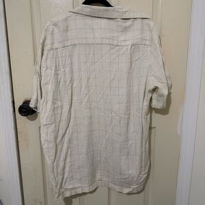 George Cream Textured Short Sleeve Button-Up Shirt Size XL
